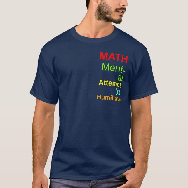 Camiseta Matemática Colorida Acrônimo De Tentativa Mental D (Frente)