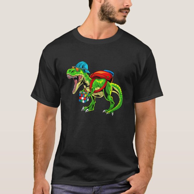 Camiseta Matemática Competitiva de Dinossauros com velocida (Frente)