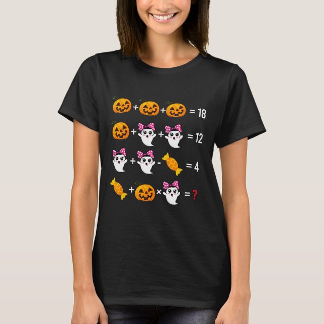 Camiseta Matemática Da Abóbora Matemática No Halloween Cu (Frente)