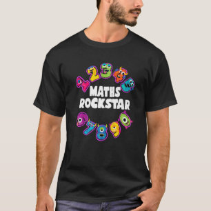 Camiseta Matemática das Crianças Rockstar Legal Números de 