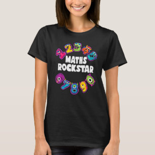 Camiseta Matemática das Crianças Rockstar Legal Números de