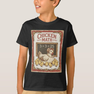 Camiseta Matemática de Frango Equação Engraçada de Quadro N