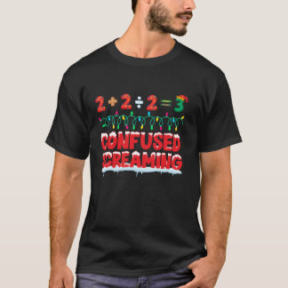 Camiseta Matemática de Natal Confusa Gritando Humor Engraça
