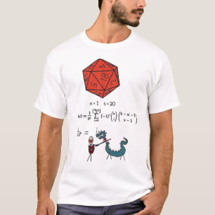 Camiseta Matemática de Probabilidade de D&D - 1/20 ao Quadr