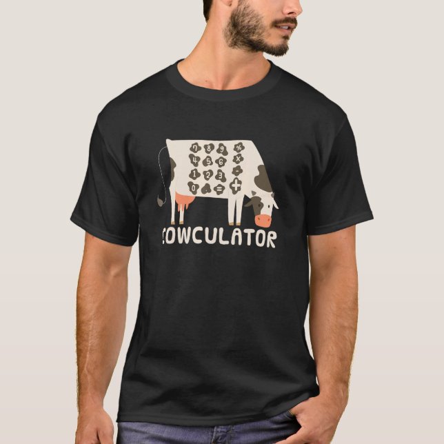 Camiseta Matemática Divertida - Calculadora de Vaca (Frente)