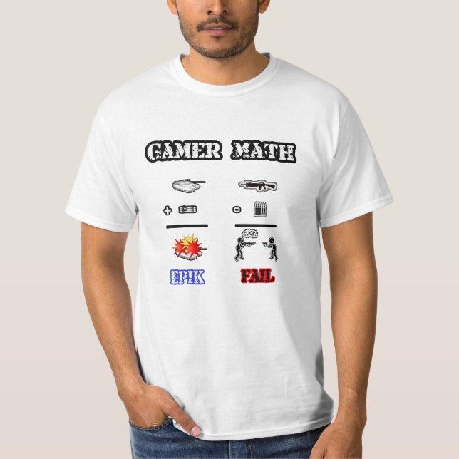 Camiseta Matemática do Gamer (parte dianteira) (Frente)