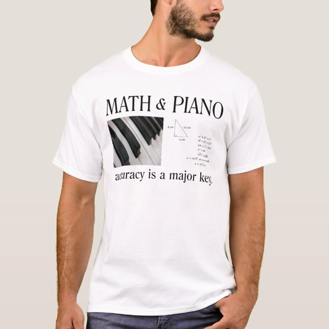 Camiseta matemática e chave principal do piano (Frente)