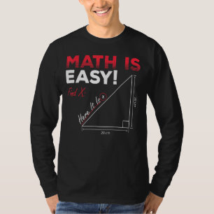 Camiseta Matemática é fácil encontrar X aqui é Geometria En