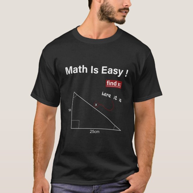 Camiseta Matemática é fácil encontrar X professor de matemá (Frente)