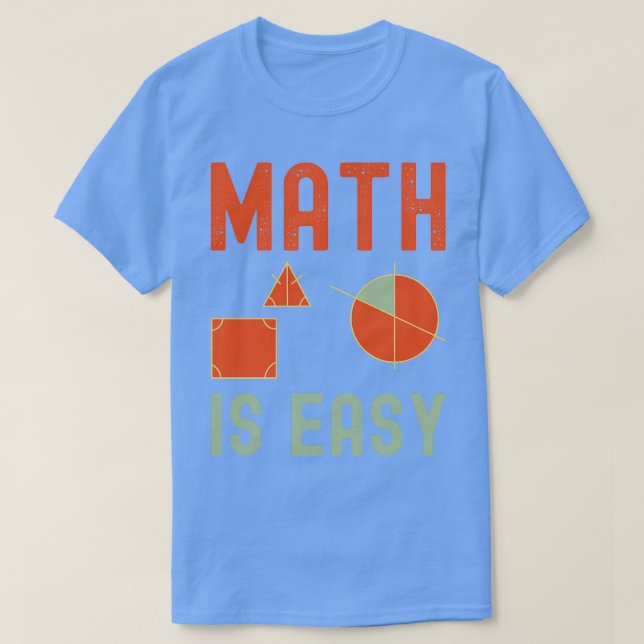 Camiseta matemática é fácil geometria 3 (Frente do Design)