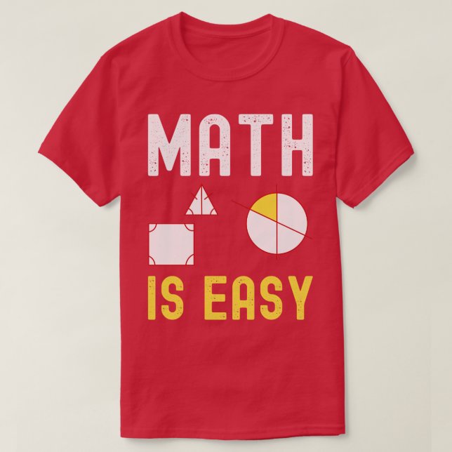 Camiseta matemática é fácil geometria 4 (Frente do Design)