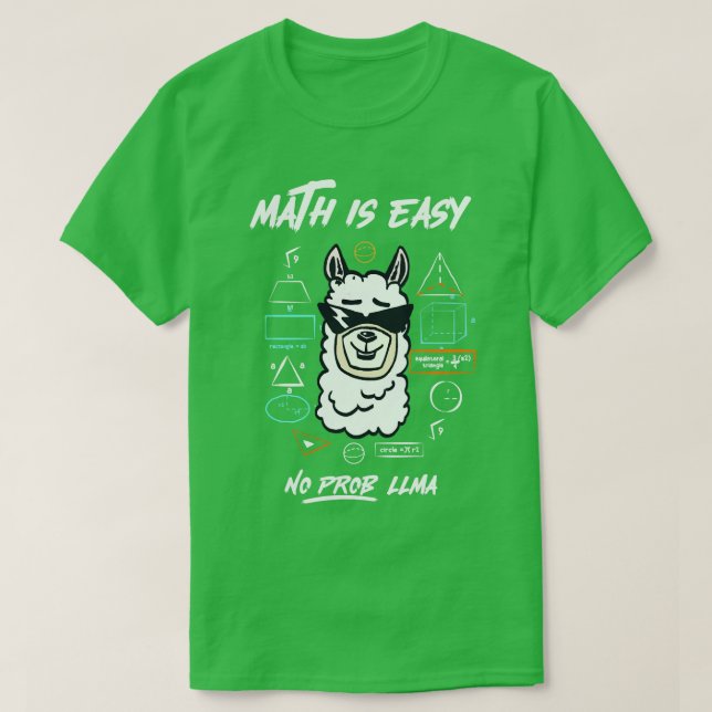 Camiseta matemática é fácil, sem problemas, sem problemas c (Frente do Design)
