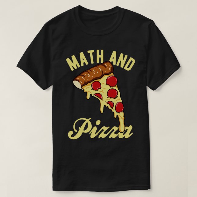 Camiseta Matemática e Pizza (Frente do Design)