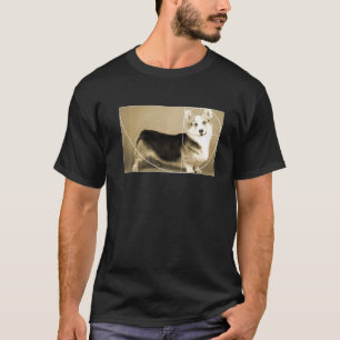 Camiseta Matemática Espiral Corgi Fibonacci ouro