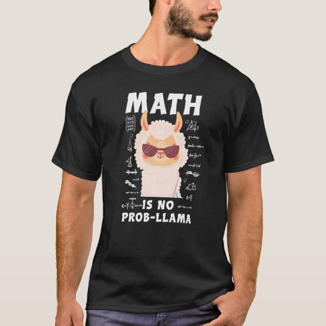Camiseta Matemática não é Prob-Llama Funny Llama Professor  (Frente)