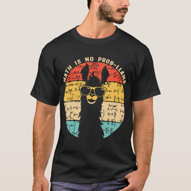 Camiseta Matemática Não É Professor De Matemática Llama Lla (Frente)