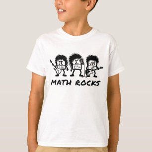 Camiseta Matemática Rochas Humor de Banda de Rock Acadêmico