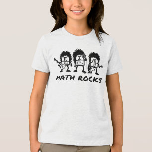 Camiseta Matemática Rochas Humor de Banda de Rock Acadêmico
