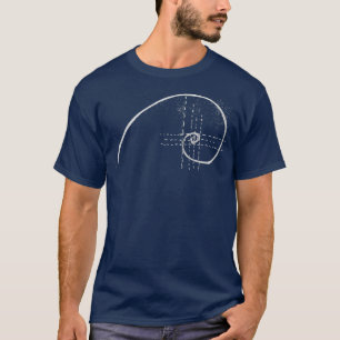 Camiseta Matemático Espiral Fibonacci Ouro