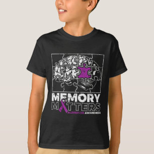 Camiseta Matéria de memória Cérebro de fita roxo Quebra-cab
