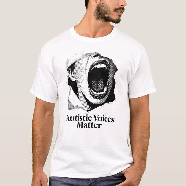 Camiseta Matéria do Vozes Autistas | Design de Manifesto B& (Frente)