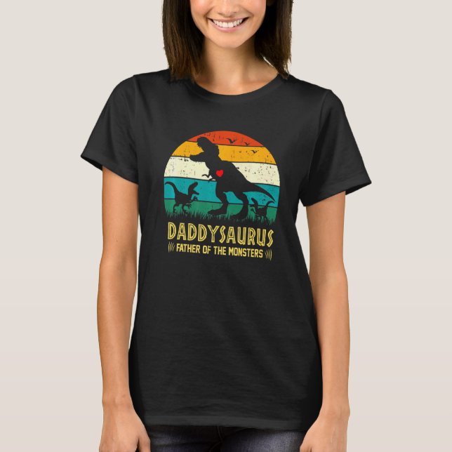 Camiseta Matéria Pai Surus Daddysaurus T Rex Dinosaur (Frente)