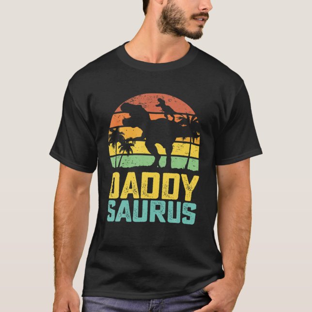 Camiseta Matéria Pai Surus Daddysaurus T Rex Dinosaur (Frente)