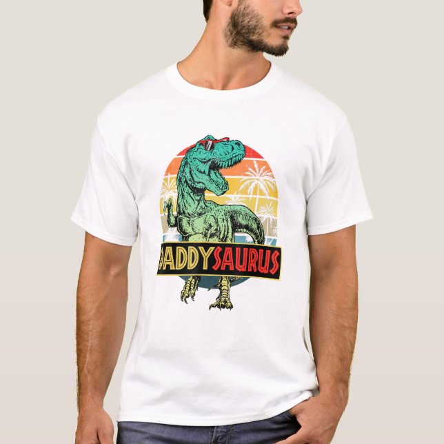 Camiseta Matéria Pai Surus Daddysaurus T Rex Dinosaur (Frente)