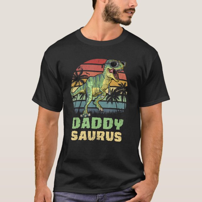 Camiseta Matéria Pai Surus Daddysaurus T Rex Dinosaur (Frente)