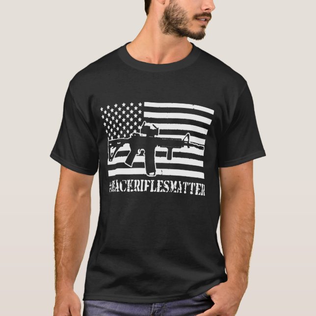 Camiseta Matéria preta dos rifles (Frente)