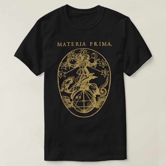 Camiseta Materia Prima Medieval Occult Alchemy Rosecruciani (Frente do Design)