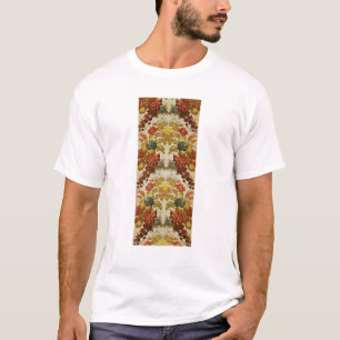 Camiseta Matéria têxtil com um teste padrão floral de