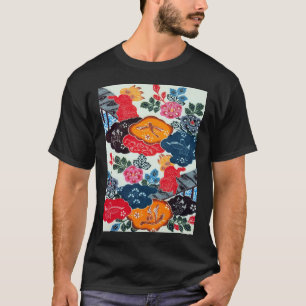 Camiseta Matéria têxtil japonesa do quimono do vintage