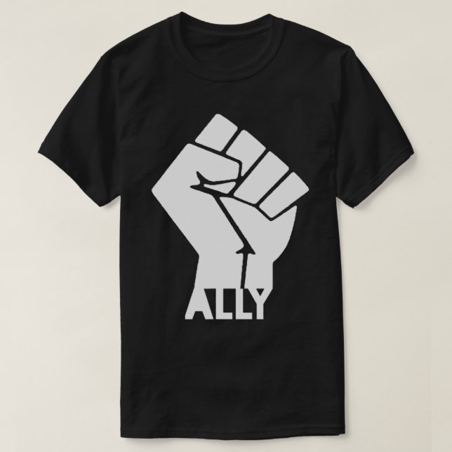 Camiseta Matéria White Ally Black Lives (Frente do Design)