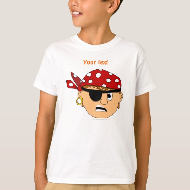 Camiseta Material bonito Scowling do pirata do menino (Frente)