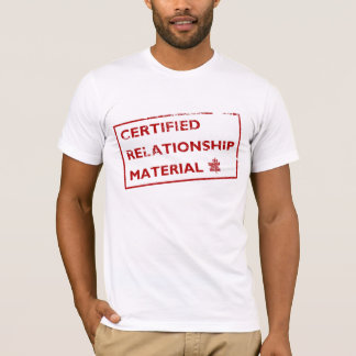 Camiseta Material certificado da relação