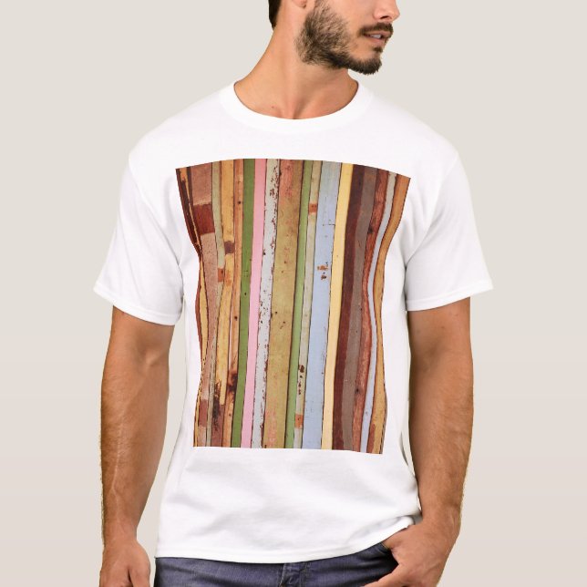 Camiseta Material de madeira: Vintage Wallpaper Textura (Frente)