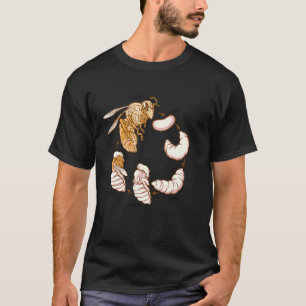 Camiseta material sobre ciclo de vida das abelhas para home