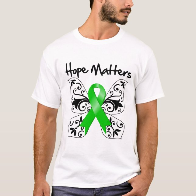 Camiseta Matérias colagogas da esperança do cancer (Frente)