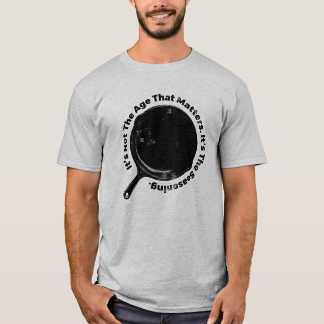 Camiseta Matérias do tempero do ferro fundido (Frente)