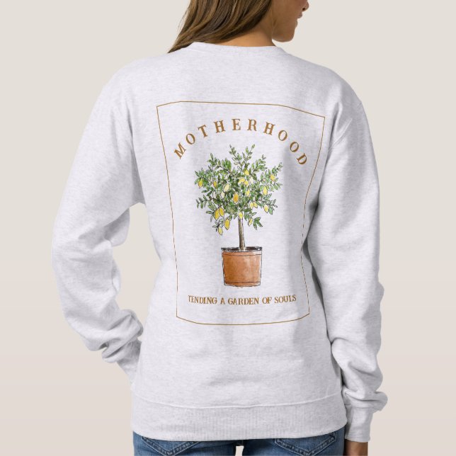 Camiseta Maternidade Cuidando de uma árvore de limão (Verso)