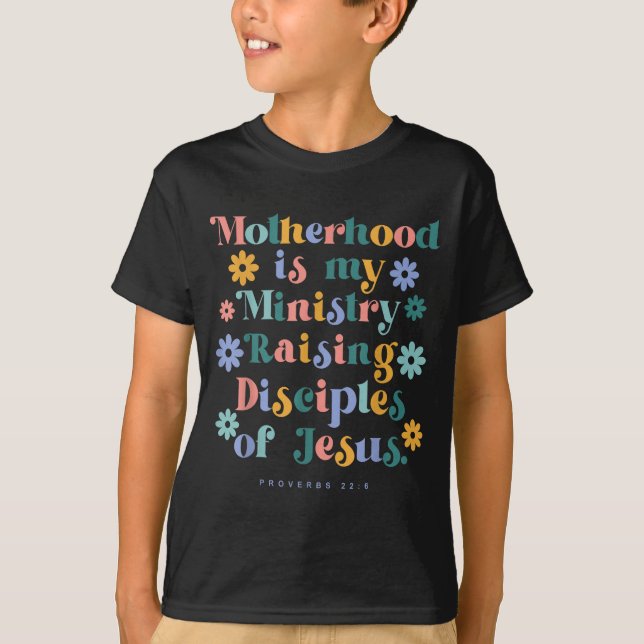 Camiseta Maternidade é ministério criando discípulos de Jes (Frente)