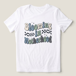 Camiseta Maternidade em Flor Checkered Mãe Presente Groovy