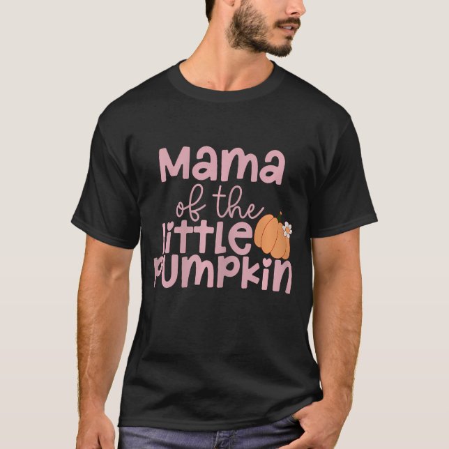 Camiseta Maternidade Mamãe Do Pequeno Pumpkin Ação De Graça (Frente)