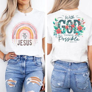Camiseta Mateus 19:26 Com Deus Todas As Coisas São Possívei