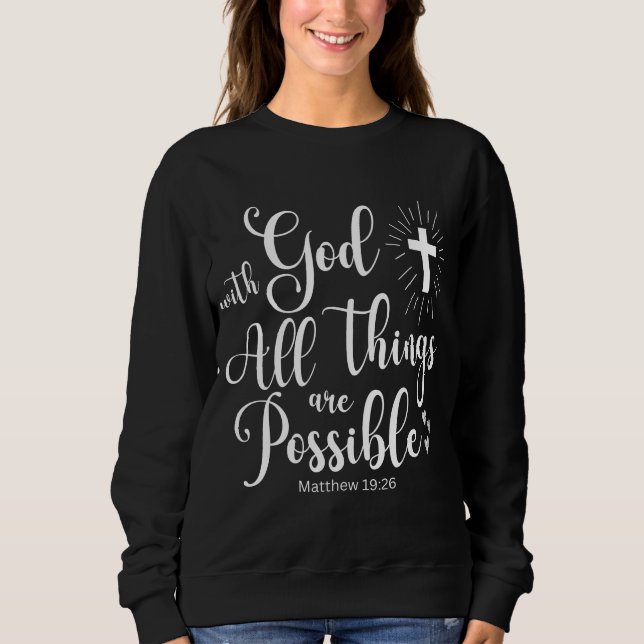 Camiseta Mateus 19:26 Possível com Deus (Frente)