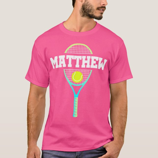 Camiseta Mateus Name Tênis Player Ball And Racket Sp (Frente)