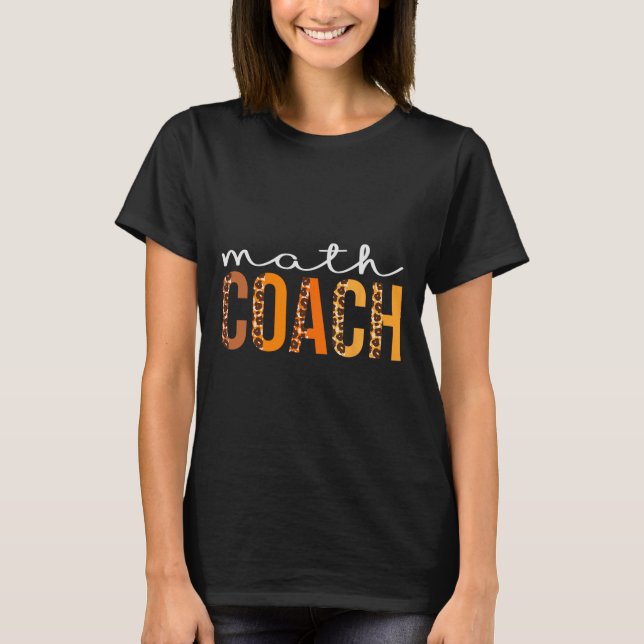 Camiseta Math Coach Leopard Squad Fall Autumn Thanksgi (Frente)