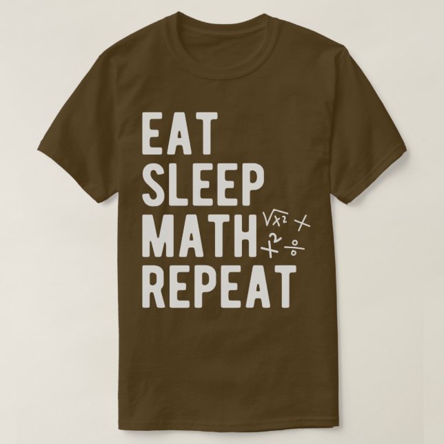 Camiseta Math Comer Sleep Math Repetir 1 (Frente do Design)