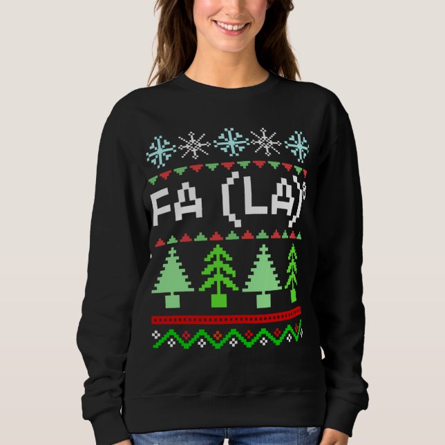 Camiseta Math Fa La - Natal Carol Ugly Sweater Style (Frente)